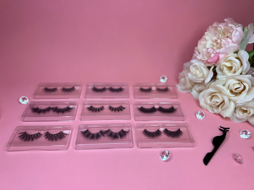 Limited Edition- 9 Pairs Luxury Faux Mink Strip Lashes