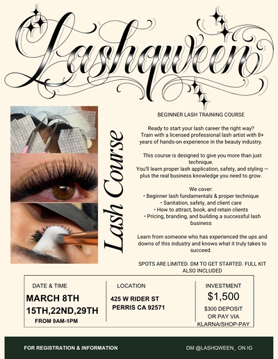 Lash Course 2 week Class
